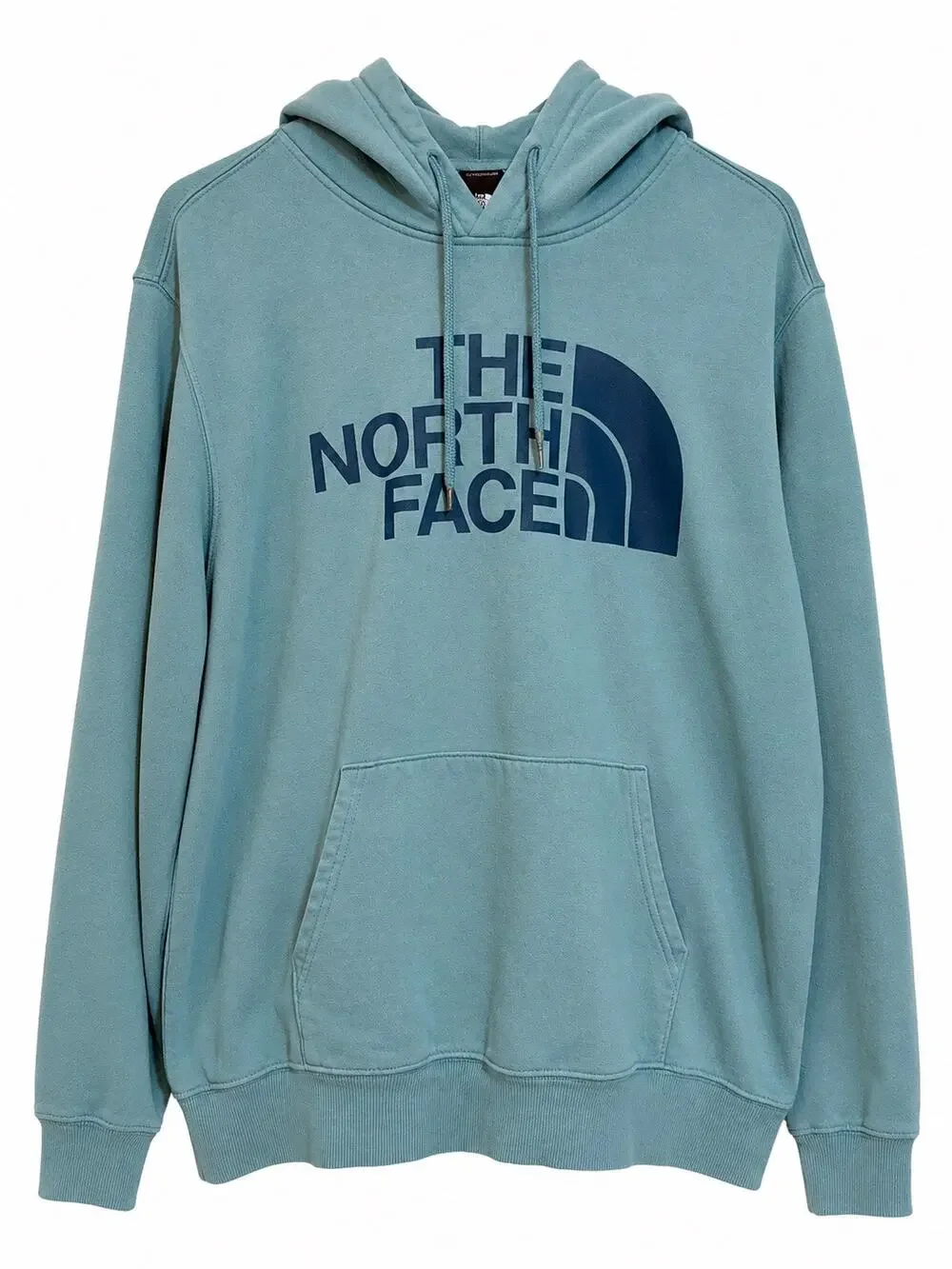 The North Face Hoodie Men Large Blue Teal Pullover  Graphic Sweatshirt Fleece